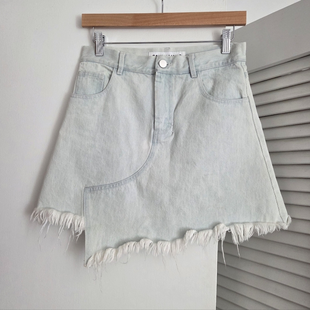 Sandy Liang Raw Hem Mini Skirt 38 6